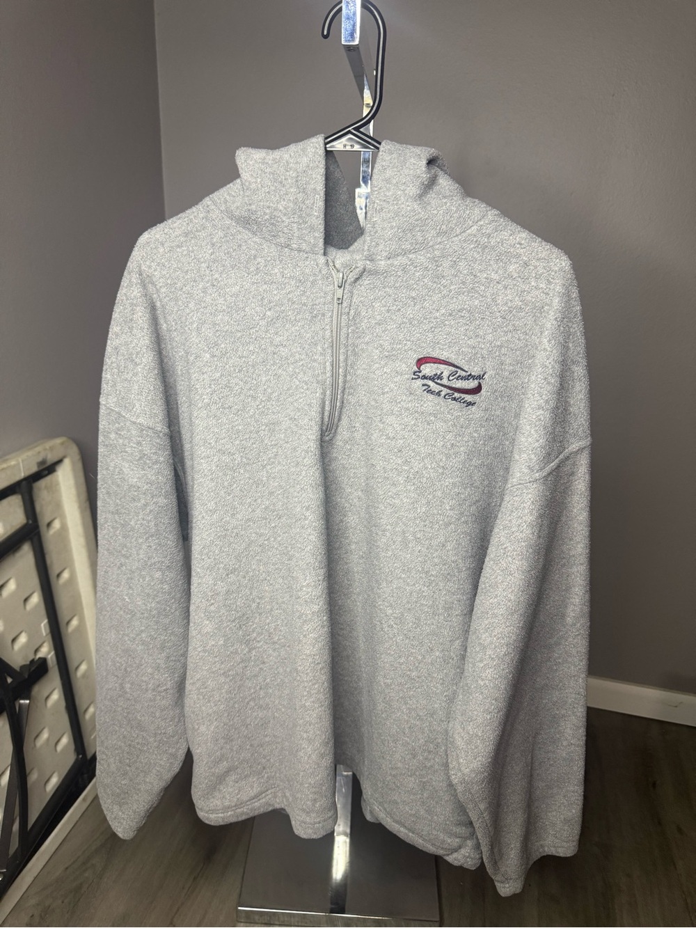 South central tech college Half-Zip Hooded Sweater in Light Gray